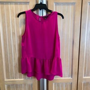 Fuchsia peplum tank sleeveless blouse